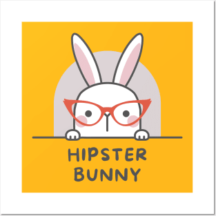 Hipster Bunny Posters and Art